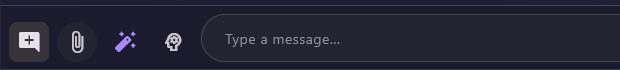 The composer: the New Chat, Attach, Prompt Director and Proactive Co-Creator buttons, then the Type a message... box.